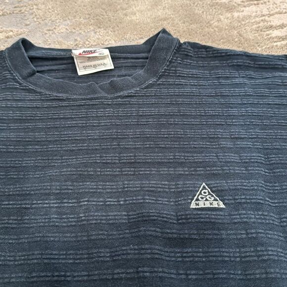 NIKE ACG vtg 90s made in USA Tee size XL textured beautiful fade rare tee black - Picture 2 of 8